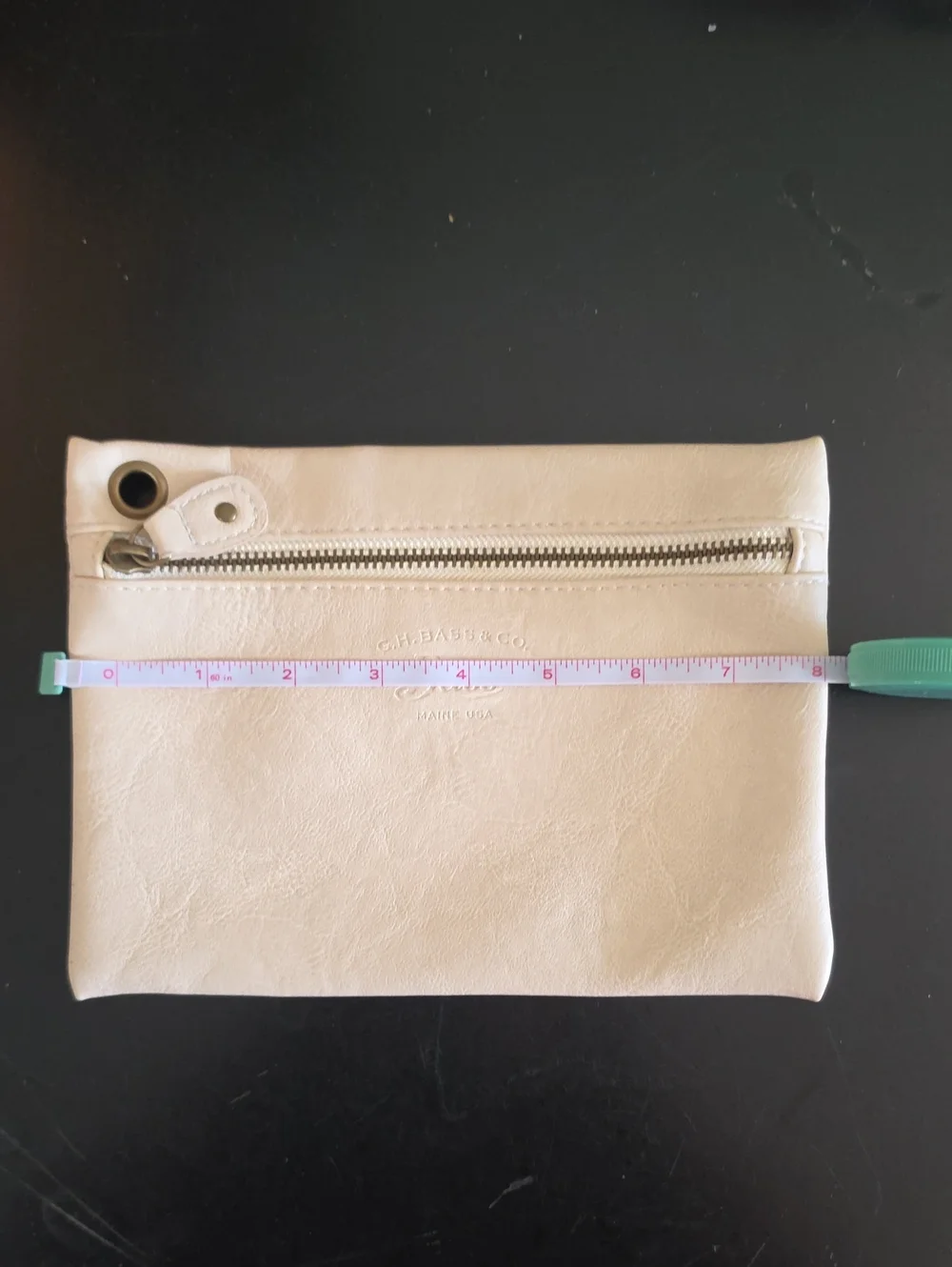 ​✨ G.H. Bass & Co. Cream / Off-White Faux Leather Pouch / Wristlet EUC ✨